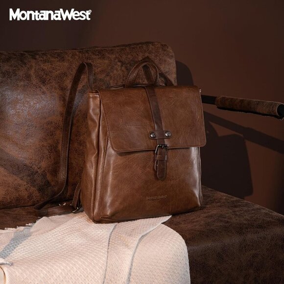 Small Faux Leather Daypack Crossbody Backpack Purse for Travel Work Women - Picture 7 of 7